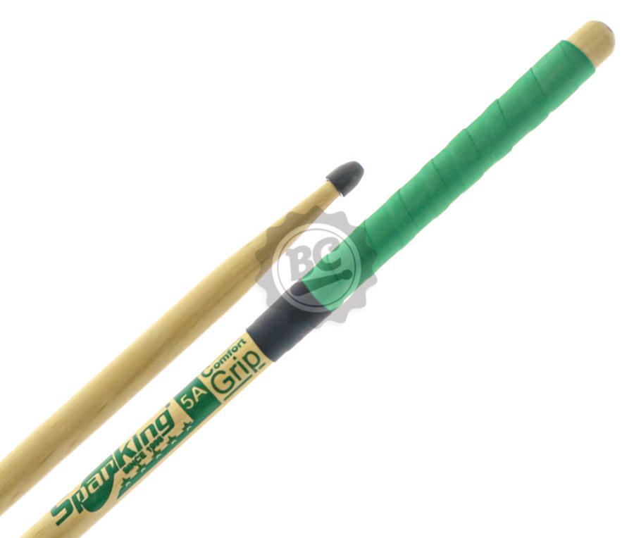 Baqueta Spanking by Zellmer Comfort Grip 5A com Ponta de Nylon Verde cabo emborrachado e menos lisa (116768)