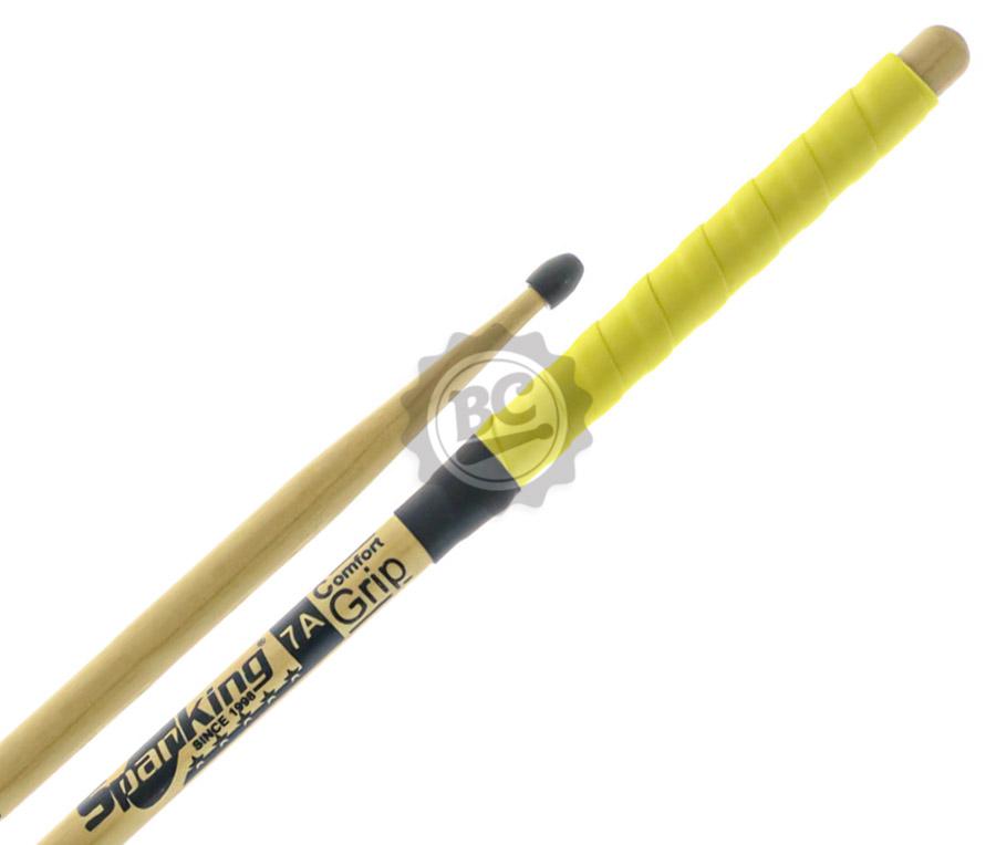 Baqueta Spanking by Zellmer Comfort Grip 7A com Ponta de Nylon Amarela cabo emborrachado e menos lisa (116743)