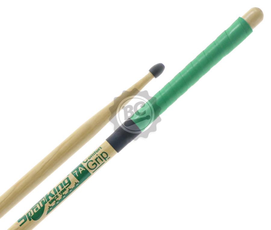 Baqueta Spanking by Zellmer Comfort Grip 7A com Ponta de Nylon Verde cabo emborrachado e menos lisa (116767)