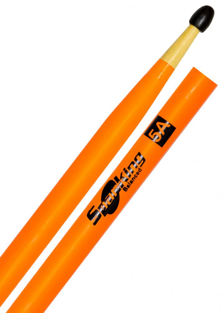 Baqueta Spanking by Zellmer Linha Luminosa 5A Clássica Laranja Fluorescente com Ponta de Nylon (4117LA)