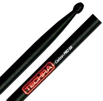 Baqueta Techra Carbon Pro 2B Super Grip com Cabo Emborrachado Fibra de Carbono Italiana