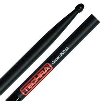 Baqueta Techra Carbon Pro 5B Super Grip com Cabo Emborrachado Fibra de Carbono Italiana