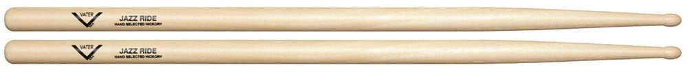 Baqueta Vater Jazz Ride VHJZRW Padrão 5A Hickory Made in USA com ponta lágrima e pescoço fino
