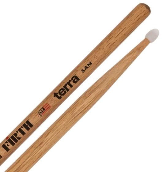 Baqueta Vic Firth American Classic Terra Padrão 5A Nylon Clássica 5ATN Hickory resina envelhecida