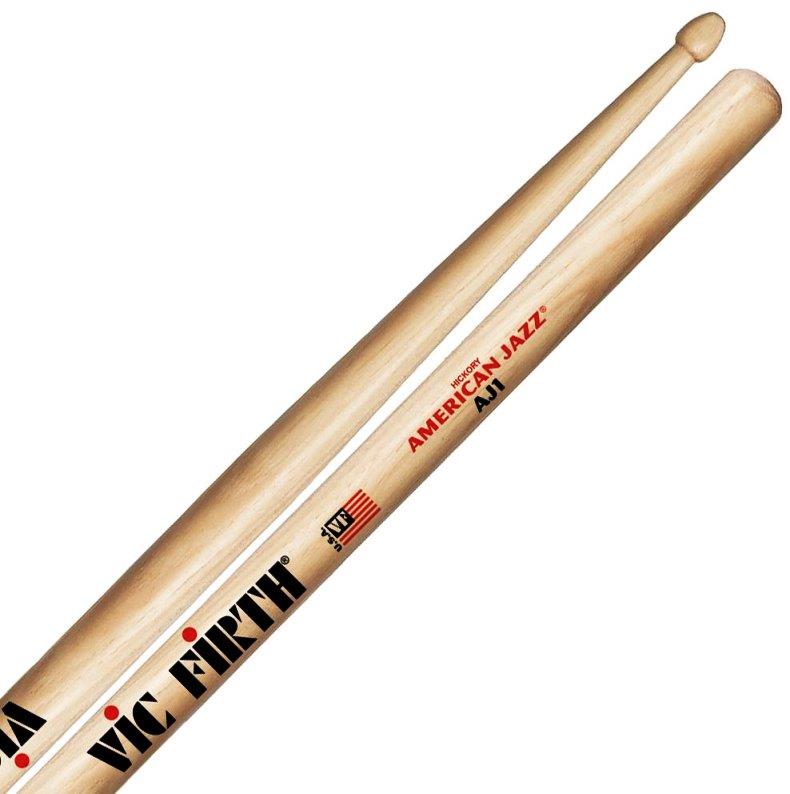 Baqueta Vic Firth American Jazz AJ1 Hickory "Padrão 5B" (7339) Power Jazz