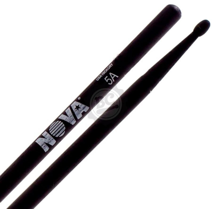 Baqueta Vic Firth Nova Series Hickory Black Padrão 5A Clássica Preta com Ponta de Madeira (7365)