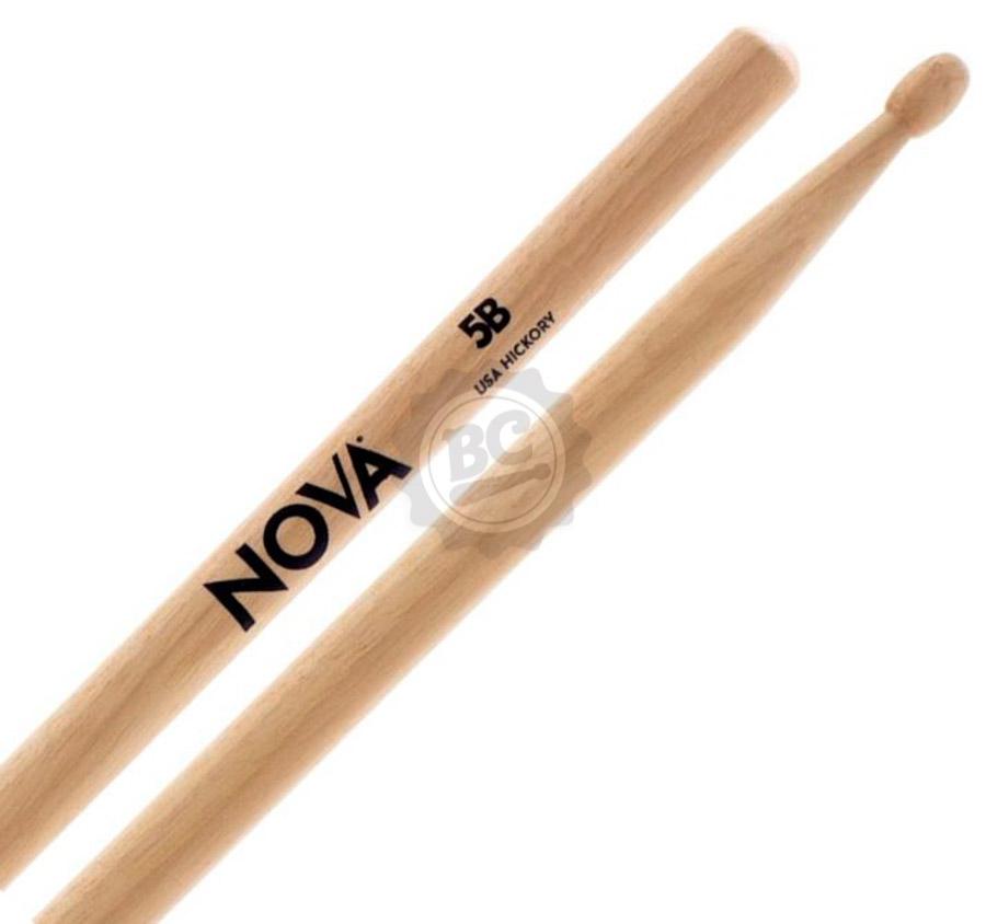 Baqueta Vic Firth Nova Series Hickory Padrão 5B Clássica com Ponta de Madeira (6091)