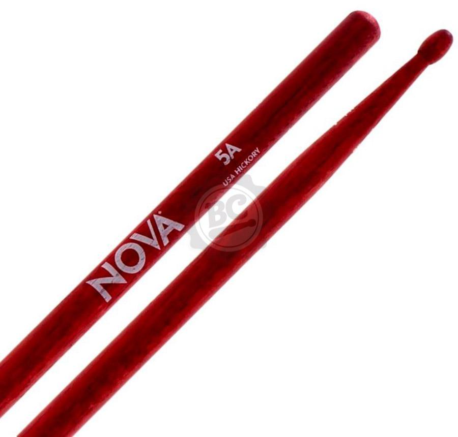 Baqueta Vic Firth Nova Series Hickory Red Padrão 5A Clássica Vermelha com Ponta de Madeira (7367)