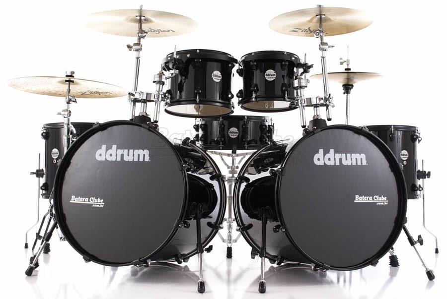 Bateria DDrum Journeyman Double Down Double Bass Pure Black 22",10",12",14",16" com Ferragens
