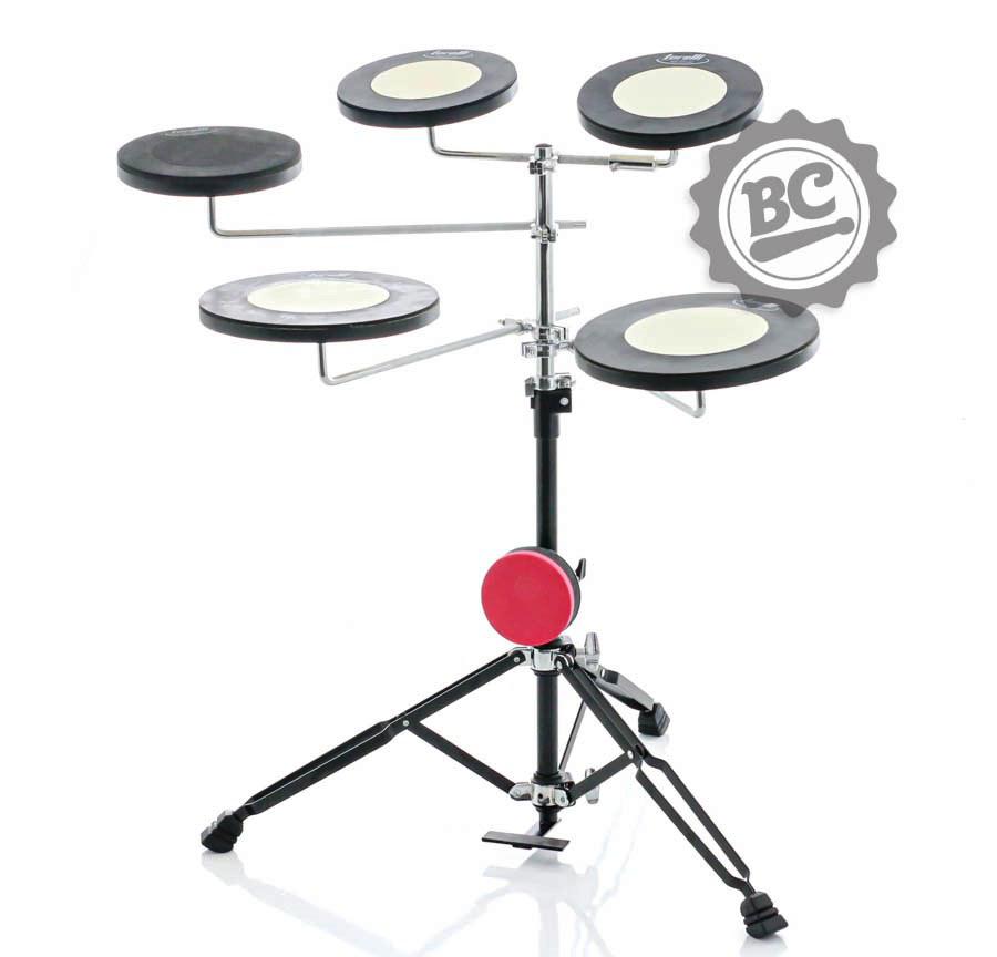 Bateria de Estudo Torelli TBE01 com 6 Pads de Tamanhos Diversos Tipo DW Practice Baqueta 2B Inclusa