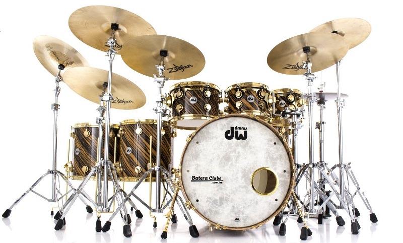 Bateria DW Collectors Exotic Twisted Royal Ebony 22",8",10",12",14",16" (Shell Pack) Gold Hardware