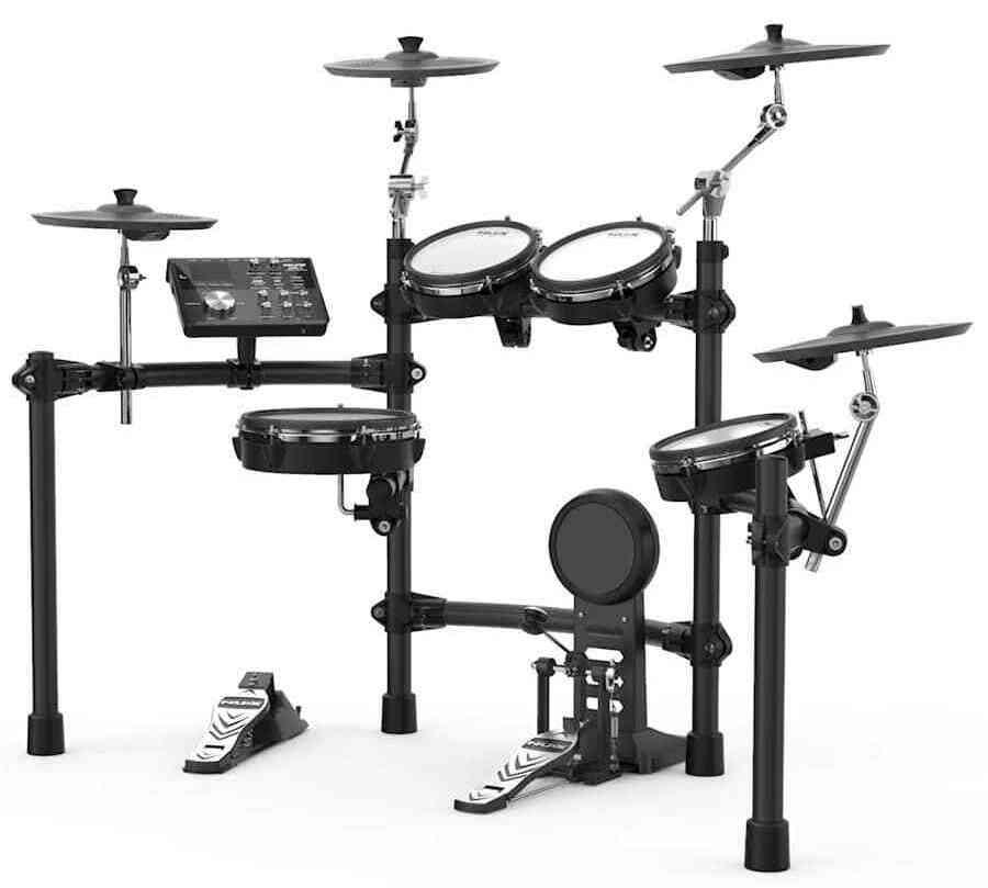 Bateria Eletrônica NUX DM7X Mesh by Remo com Rack Curvo, módulo digital, 4 pratos e pedal