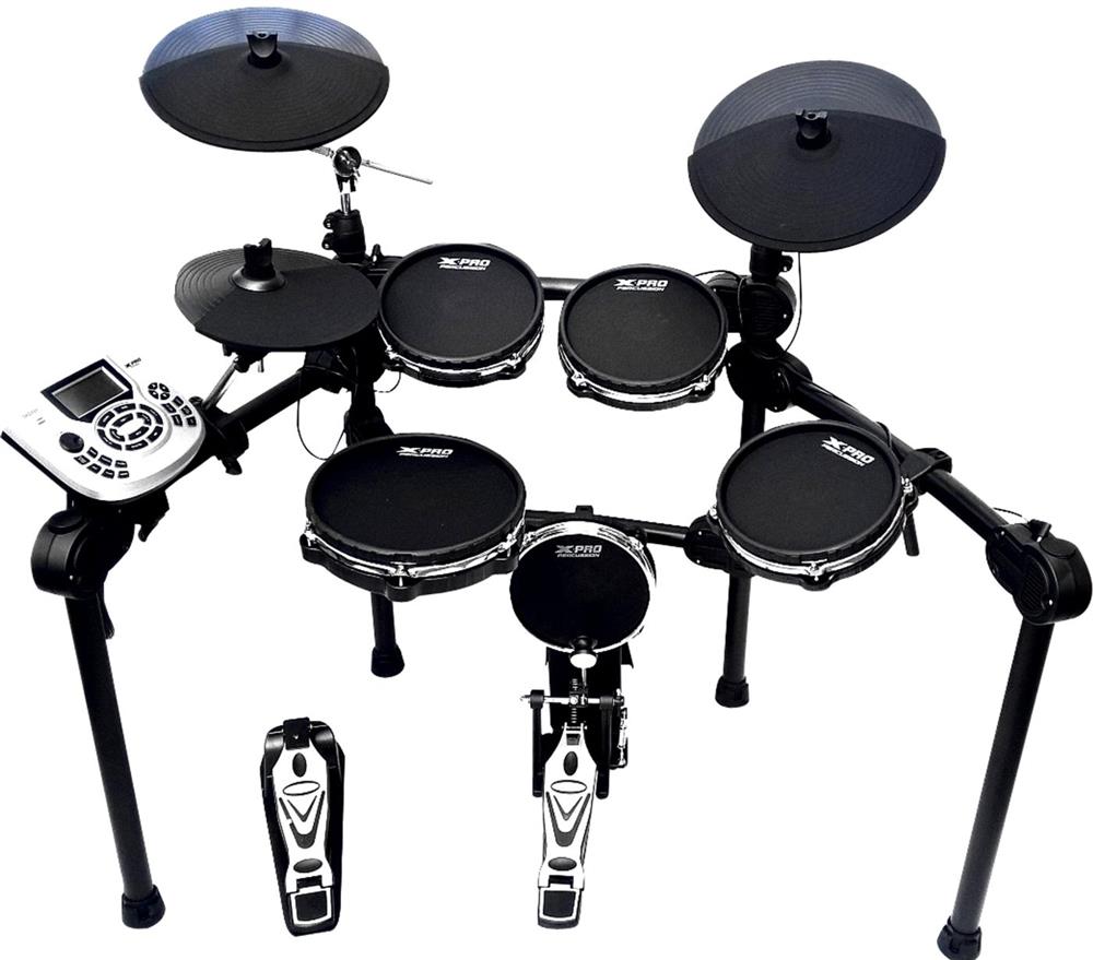 Bateria Eletrônica X-Pro C. Ibañez ED20 Mesh Pads Dual Zone (Liquidação) pratos choke permite uso de pedal duplo