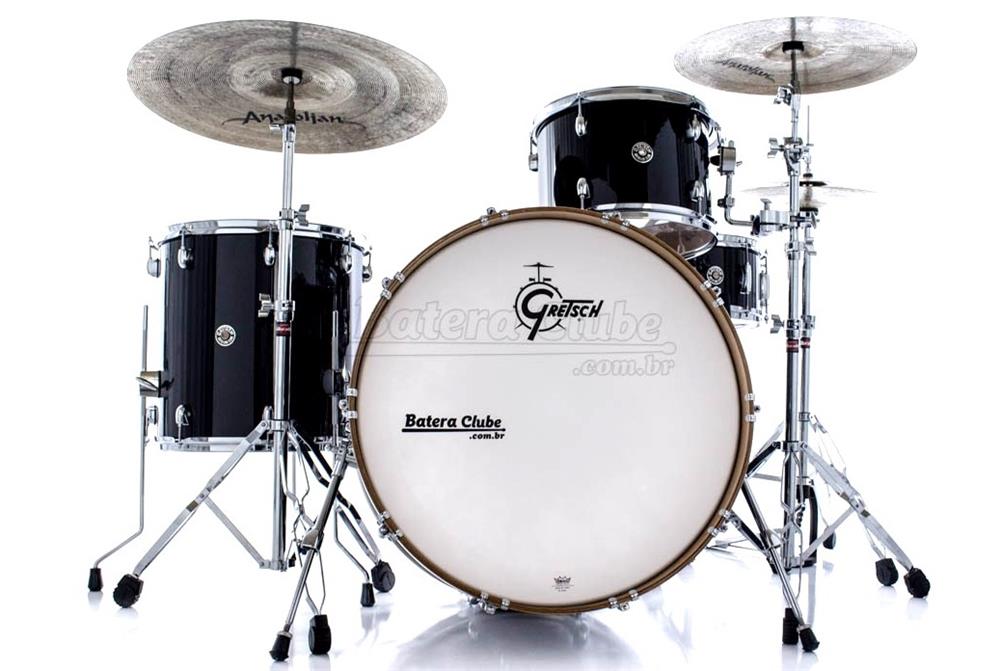 Bateria Gretsch Catalina Club Rock Piano Black com Bumbo 24", Tom 13", Surdo 16" e Caixa 14x6,5"