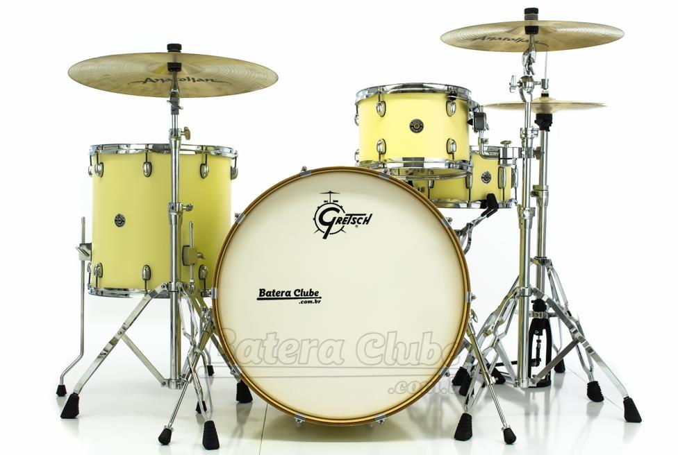 Bateria Gretsch Catalina Club Rock White Chocolate com Bumbo 24", Tom 13", Surdo 16", Caixa 14x6,5"
