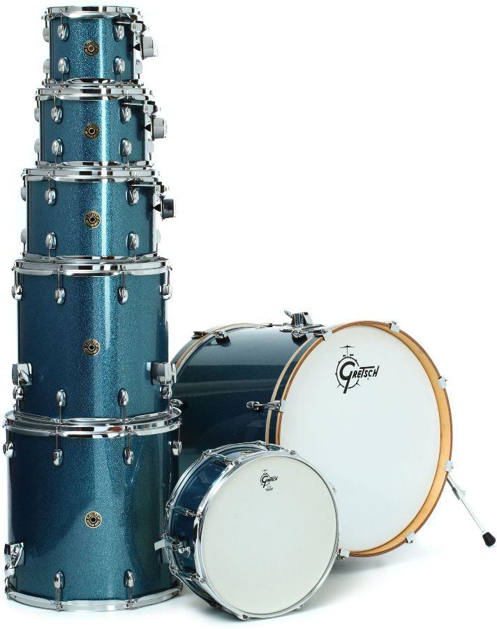 Bateria Gretsch Catalina Maple CM1 Aqua Sparkle 22",8",10",12",14",16" e Caixa 14x6" (Shell Pack)