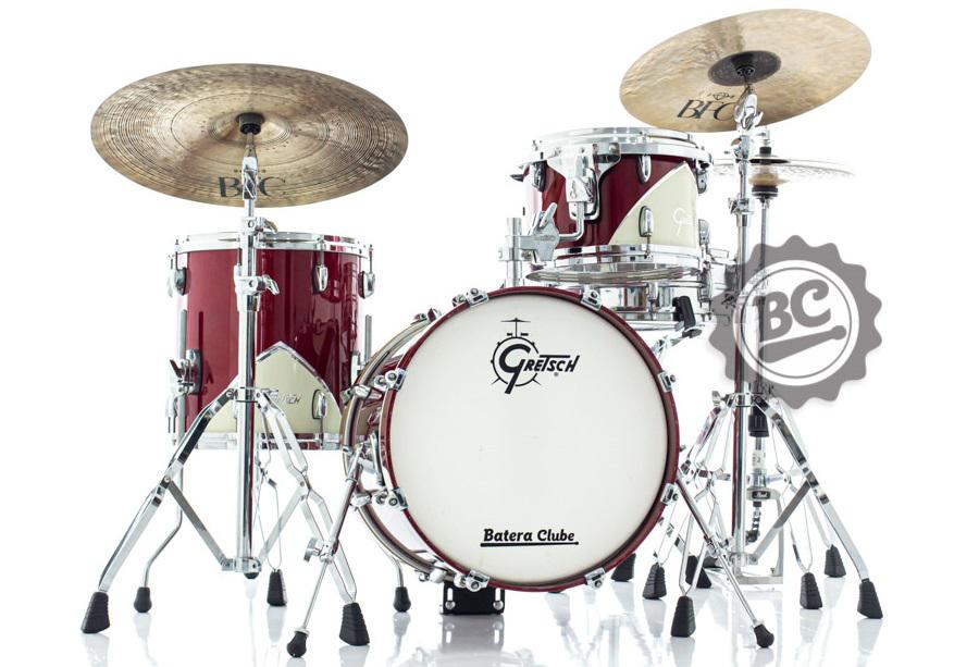 Bateria Gretsch Renown Maple 57 Motor City Red Bop com Bumbo 18", tom 12" e surdo 14" (Usada)