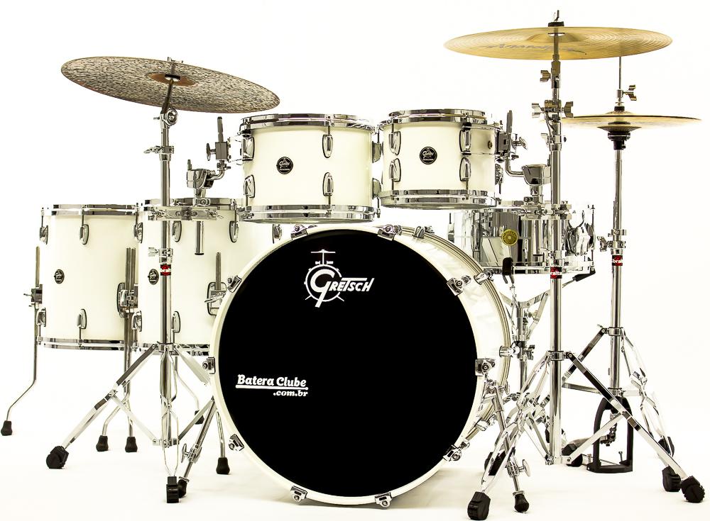 Bateria Gretsch RN1 Renown Maple Series Satin White Finish 22",10",12",14",16" (Shell Pack) Die-Cast