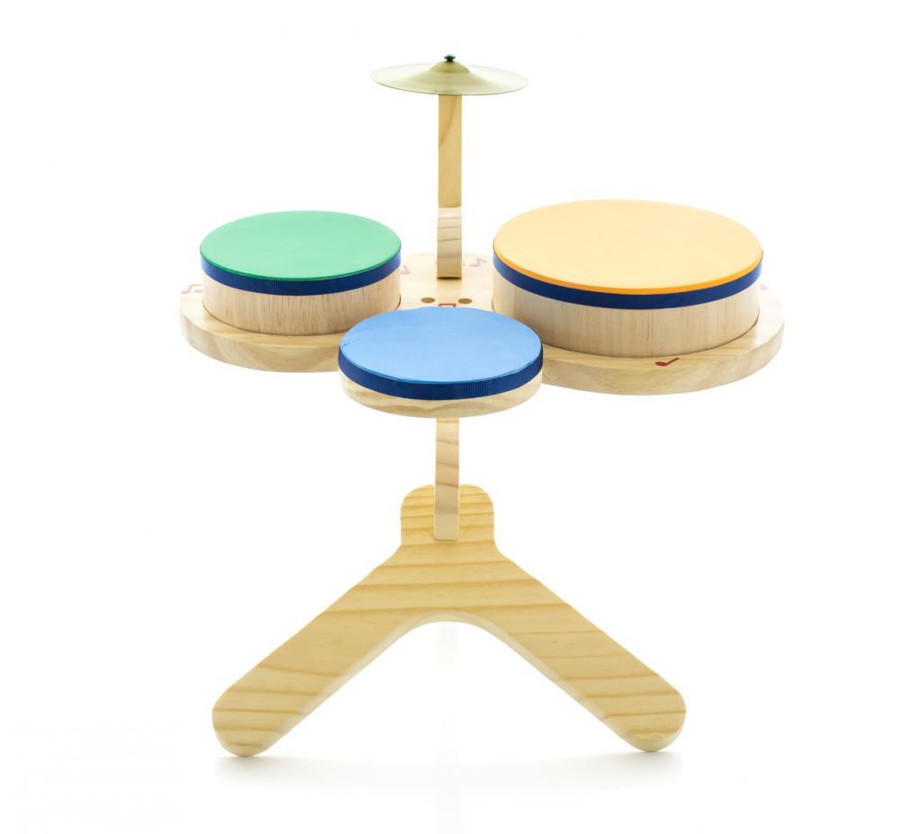 Bateria Infantil JOG Vibratom Baby P3695 com Prato e Baquetas (Musicalização Infantil) 14853