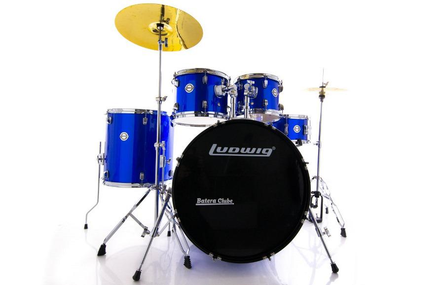 Bateria Ludwig Accent Drive Metallic Blue Completa com Pratos Wuhan e Banco 22",10",12",16" e Caixa