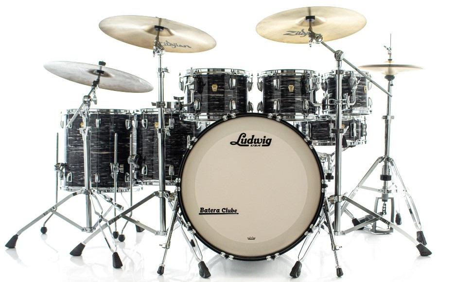 Bateria Ludwig Classic Maple Black Vintage Oyster 22",8",10",12",14",16" (Shell Pack) Made in USA
