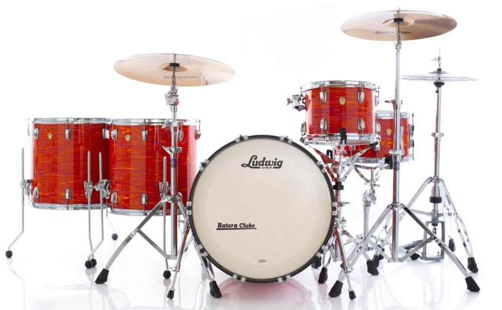 Bateria Ludwig Classic Maple Mod Orange Vintage com Bumbo 22",12",16",18" (Shell Pack) Made in USA
