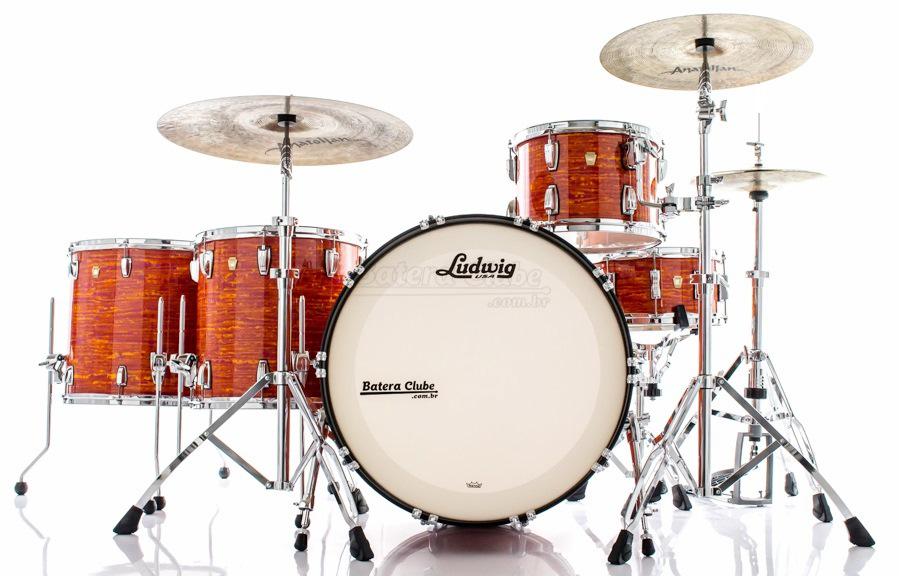 Bateria Ludwig Classic Maple Mod Orange Vintage com Bumbo 24",13",16",18" (Shell Pack) Made in USA