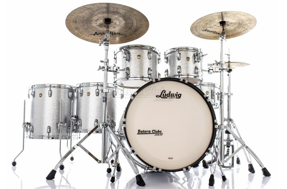 Bateria Ludwig Classic Maple Silver Mist Sparkle 22",10",12",14",16" (Shell Pack) Made in USA