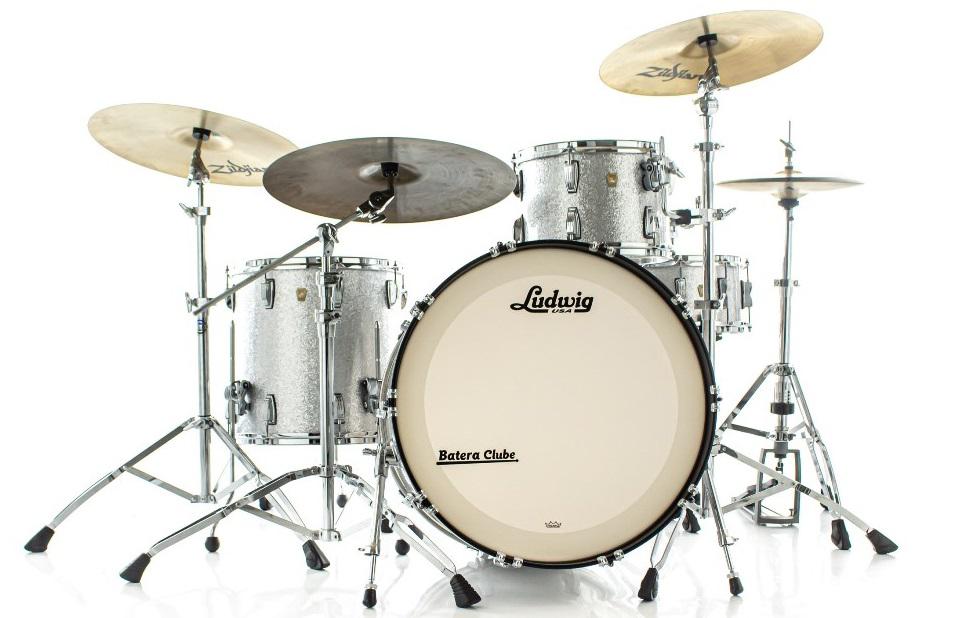 Bateria Ludwig Classic Maple Silver Sparkle Pro Beat com Bumbo 24",13",16" (Shell Pack) Made in USA