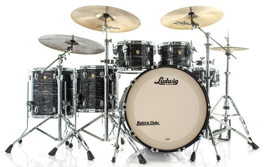 Bateria Ludwig Classic Maple Vintage Black Oyster 22",10",12",14",16" (Shell Pack) Made in USA