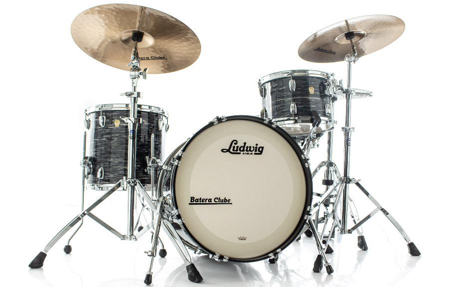 Bateria Ludwig Classic Maple Vintage Black Oyster Downbeat 20",12",14" (Shell Pack) Made in USA