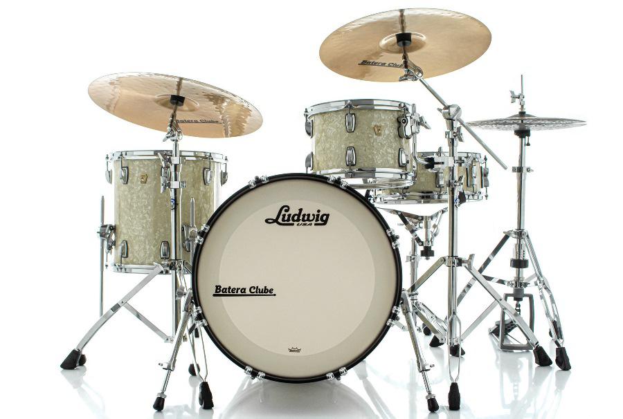 Bateria Ludwig Classic Maple Vintage White Marine Downbeat 20",12",14" (Shell Pack) Made in USA