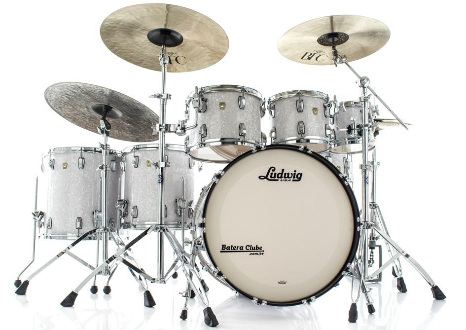Bateria Ludwig Classic Maple White Marine Pearl 22",8",10",12",14",16" (Shell Pack) Made in USA