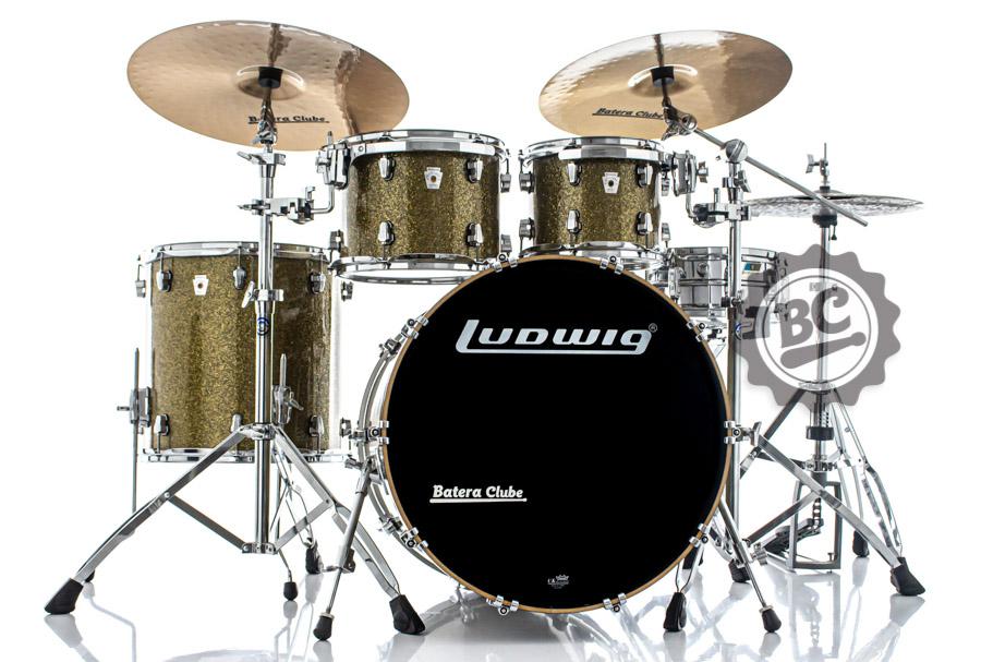 Bateria Ludwig Keystone Titanium Glitter 22",10",12",16" (Shell Pack) Made in USA Maple e Oak Shells