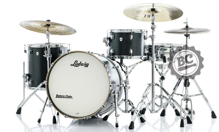 Bateria Ludwig NeuSonic Made in USA Black Velvet 22",13",16" (Shell Pack) Maple Cherry Shells