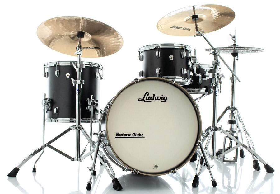 Bateria Ludwig NeuSonic Made in USA Black Velvet Bumbo 20",12",14" (Shell Pack) Maple Cherry