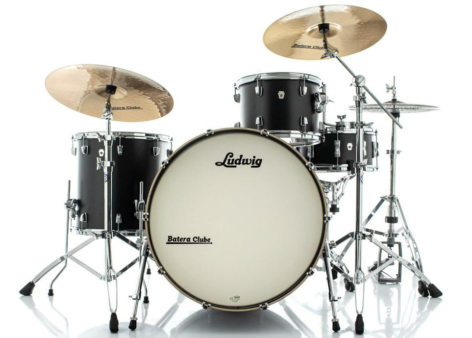 Bateria Ludwig NeuSonic Made in USA Black Velvet Bumbo 24",13",16" (Shell Pack) Maple Cherry