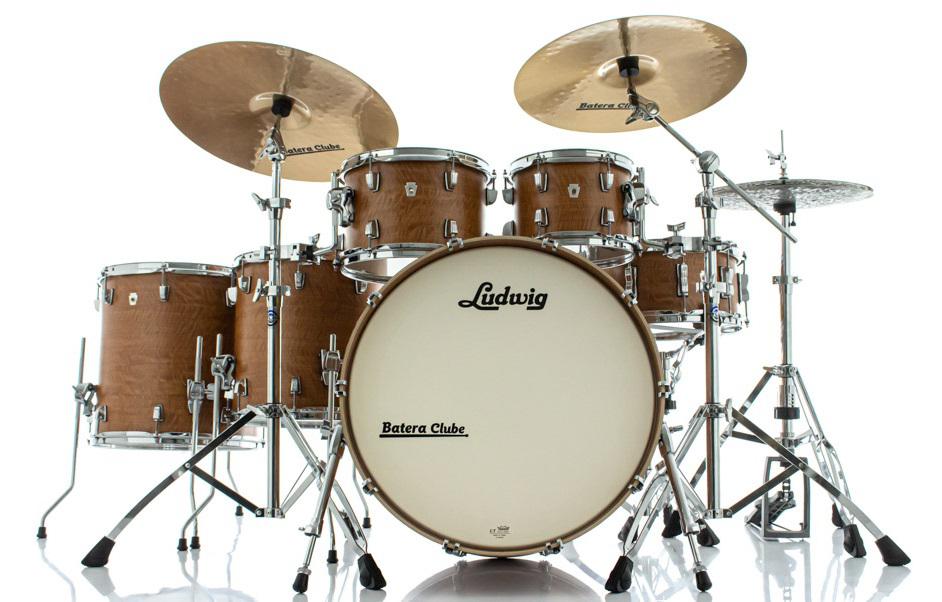 Bateria Ludwig NeuSonic Made in USA Satin Wood Bumbo 22",10",13",14",16" (Shell Pack) Maple Cherry