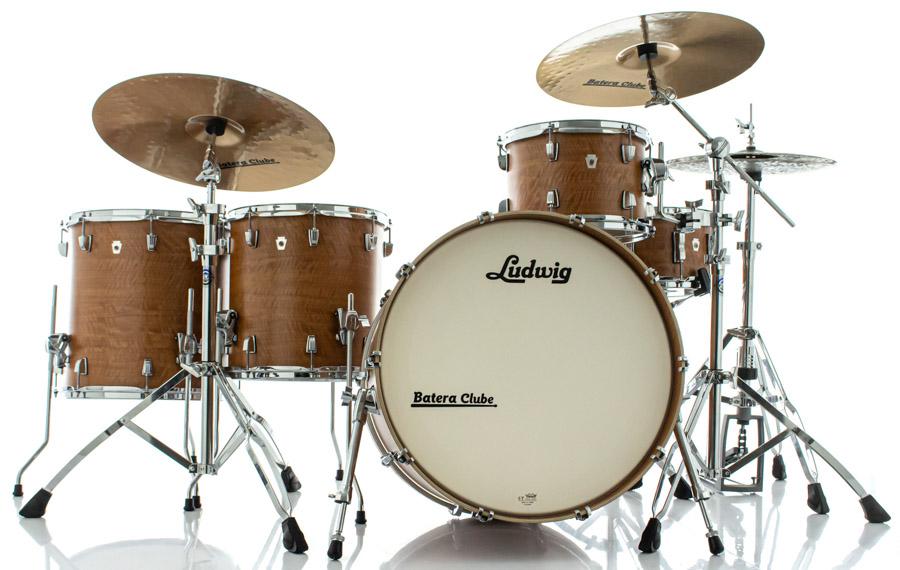 Bateria Ludwig NeuSonic Made in USA Satin Wood Bumbo 22",13",14",16" (Shell Pack) Maple Cherry