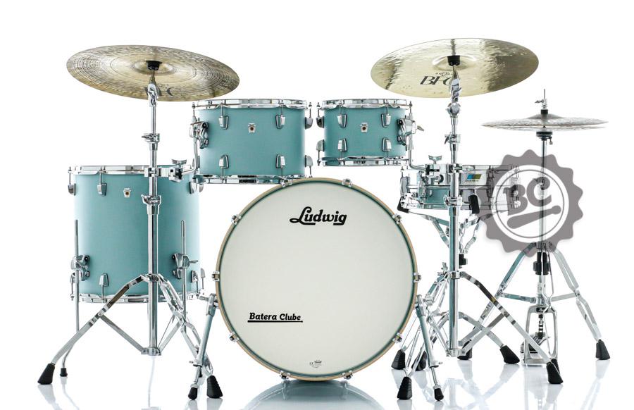 Bateria Ludwig NeuSonic Made in USA Skyline Blue 22",10",13",16" (Shell Pack) Maple Cherry Shells