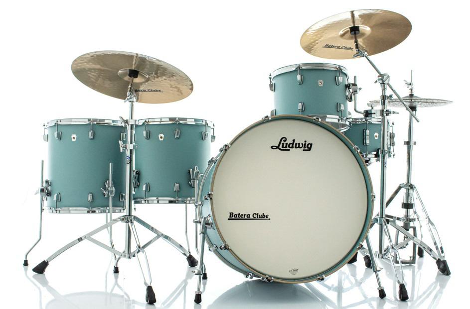 Bateria Ludwig NeuSonic Made in USA Skyline Blue Bumbo 24",13",14",16" (Shell Pack) Maple Cherry