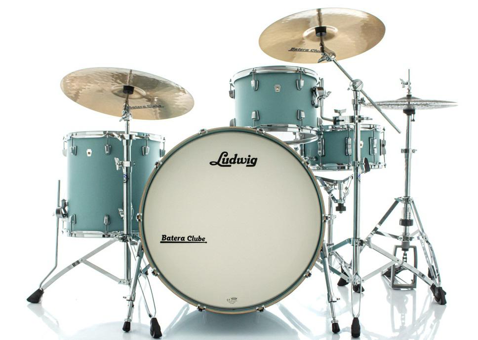 Bateria Ludwig NeuSonic Made in USA Skyline Blue Bumbo 24",13",16" (Shell Pack) Maple Cherry