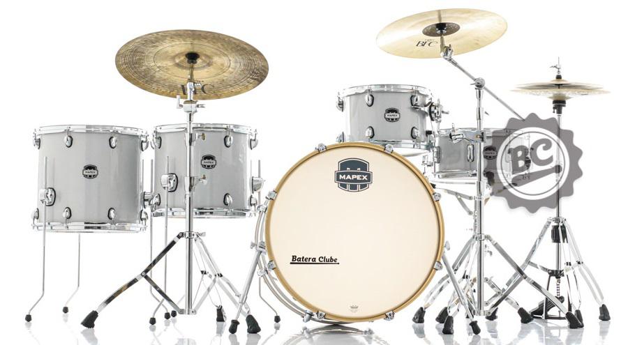 Bateria Mapex Mars Birch Diamond Sparkle 22",12",14",16" (Shell Pack), Caixa 14x6,5" MA528SF