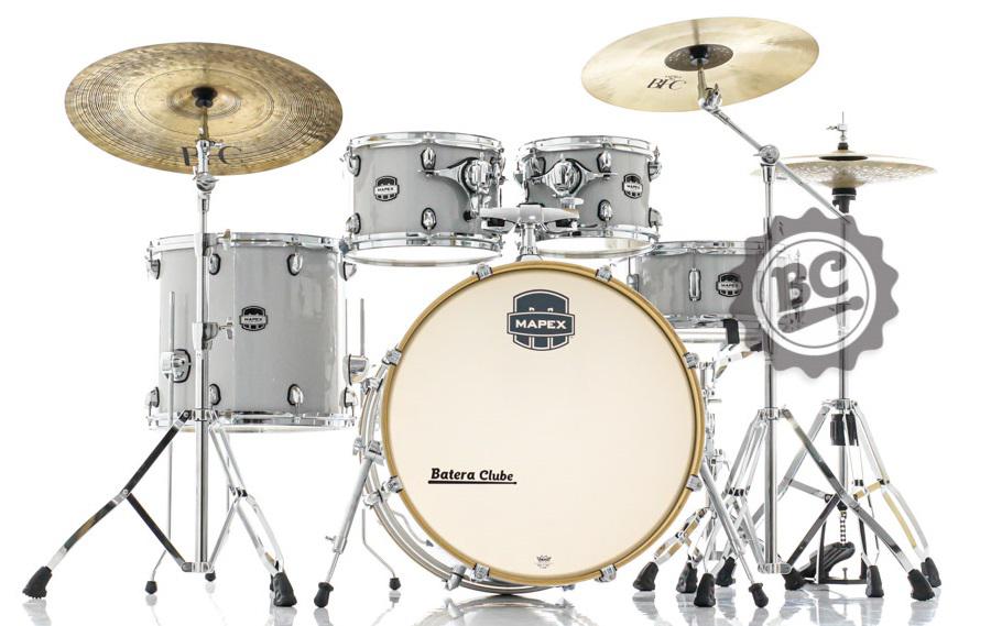Bateria Mapex Mars Birch Diamond Sparkle 22",10",12",16", Caixa 14x6,5" com Ferragens MA529SF