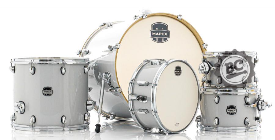 Bateria Mapex Mars Birch Diamond Sparkle 22",10",12",16" (Shell Pack) com Caixa 14x6,5" MA529SF