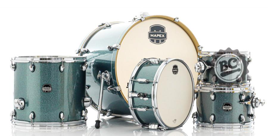 Bateria Mapex Mars Birch Twilight Sparkle 22",10",12",16" (Shell Pack), Caixa 14x6,5" MA529SF