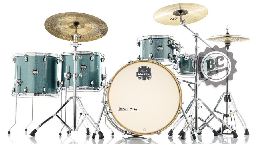 Bateria Mapex Mars Birch Twilight Sparkle 22",12",14",16", Caixa 14x6,5" com Ferragens MA528SF