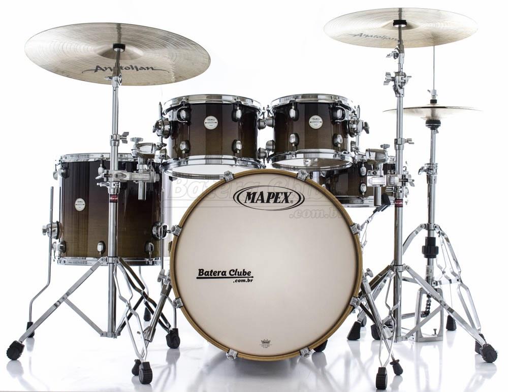 Bateria Mapex Meridian Maple Rustic Brown Fade Limited Edition 20",10",12",16" e Caixa 13x6"