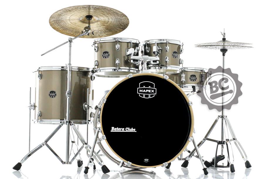 Bateria Mapex New Venus Series Copper Metallic 22",10",12",16" com Ferragens, Banco e Peles Remo