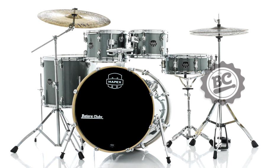 Bateria Mapex New Venus Series Steel Blue Metallic 20",10",12",14" com Ferragens, Banco e Peles Remo